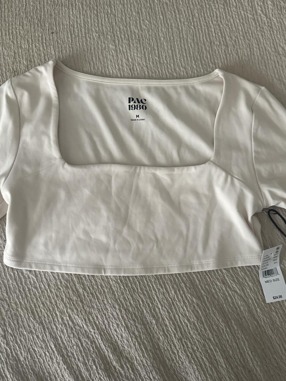 PacSun White Square Neck Crop Top